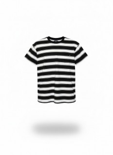 לצפייה במוצר חולצת T קצרה פסים רחבים, שרוולים קצרים - מראה וינטג'